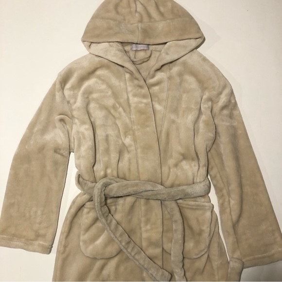 Summer & Rose Plush Hooded Robe Womens Size L-XL Champagne Color - Picture 10 of 12